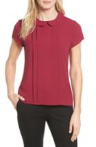 Women's Cece Pleat Peter Pan Blouse - Red