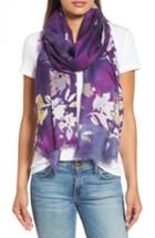 Women's Nordstrom Musical Flower Cashmere & Silk Scarf, Size - Purple