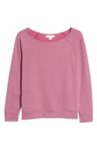 Women's Treasure & Bond Raw Neck Sweatshirt, Size - Purple