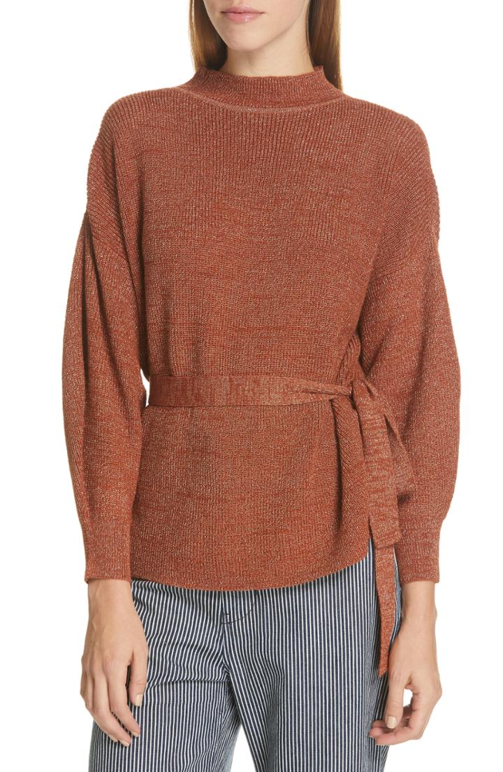 Women's Apiece Apart Arkestra Metallic Balloon Sleeve Top