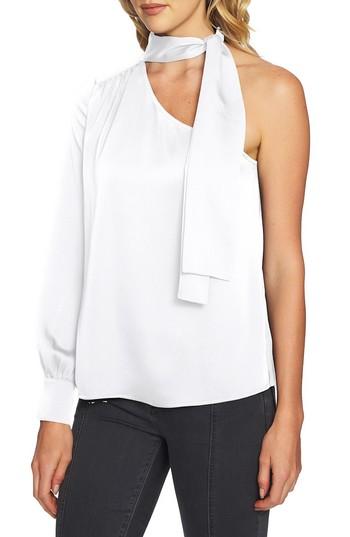 Women's 1.state Tie Neck One-shoulder Top, Size - White