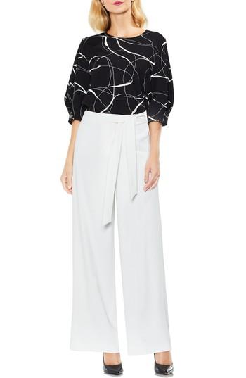 Women's Vince Camuto Tie Front Wide Leg Pants - White