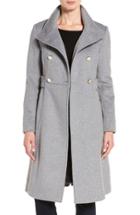 Women's Eliza J Wool Blend Long Military Coat - Grey