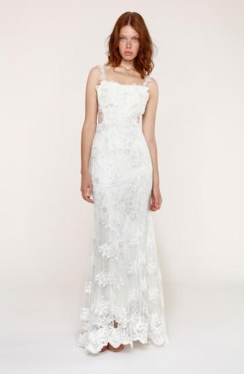 Women's Heartloom Andie Illusion Side Lace Mermaid Gown - Ivory