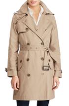 Women's Lauren Ralph Lauren Cotton Blend A-line Trench Coat