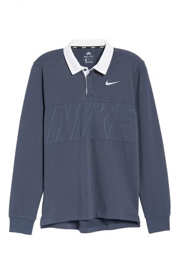 Men's Nike Dry Sb Rugby Polo - Blue
