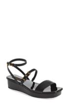 Women's Donna Karan New York Ankle Strap Wedge Sandal .5 M - Black