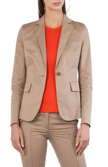 Women's Akris Punto One Button Stretch Cotton Blazer