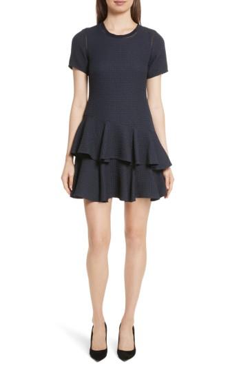 Women's Rebecca Taylor Pucker Ruffle A-line Dress - Blue
