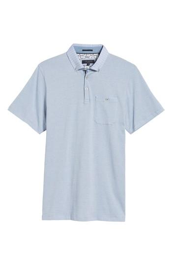 Men's Ted Baker London Bloc Apple Print Polo (m) - Blue
