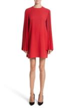Women's Sara Battaglia Pleated Sleeve Crepe Cady Dress Us / 38 It - Pink