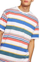 Men's Topman Rainbow Stripe T-shirt, Size - White