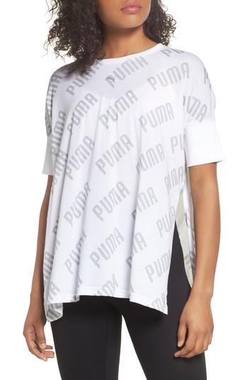 Women's Puma En Pointe Wide Tee, Size - White