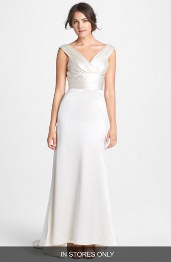 Women's Caroline Devillo 'eva' Silk Charmeuse Fluted Dress