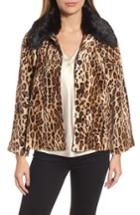 Women's Velvet By Graham & Spencer Faux Fur Leopard Jacket - Beige