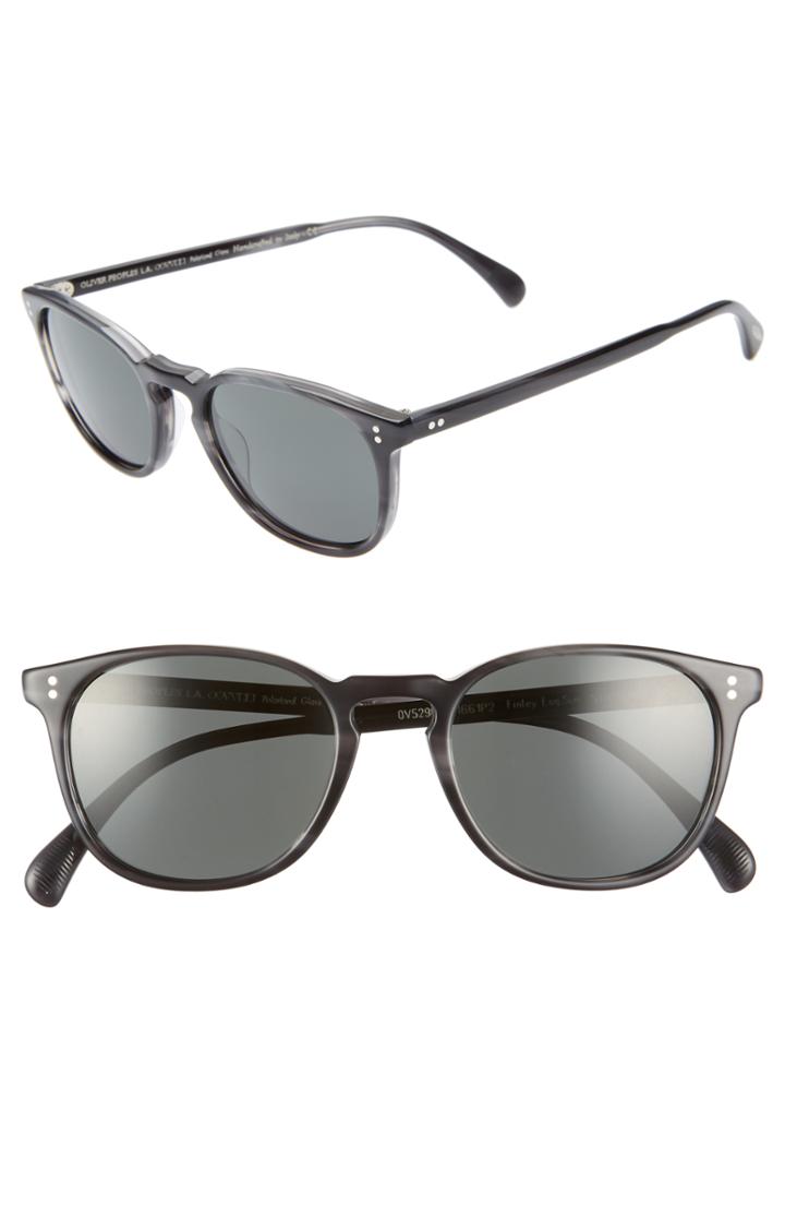 Men's Oliver Peoples Finley 51mm Polarized Sunglasses - Charcoal Tortoise