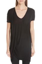 Women's Rick Owens Drape Tee Us / 38 It - Black