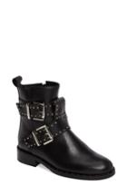 Women's Charles David Studded Buckle Strap Boot Eu - Black