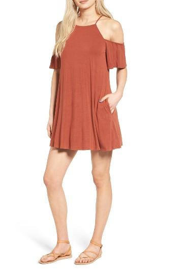 Women's Socialite Cold Shoulder Dress - Orange