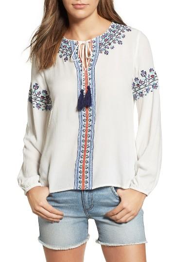 Women's Thml Embroidered Peasant Top