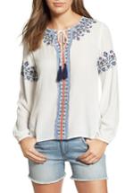 Women's Thml Embroidered Peasant Top