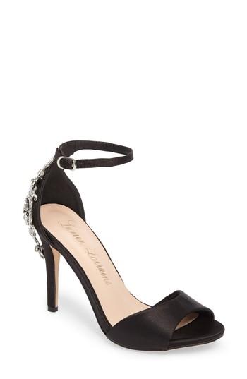 Women's Lauren Lorraine Monet Crystal Embellished Sandal .5 M - Black