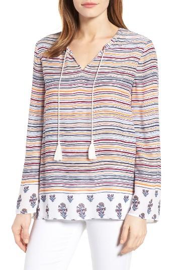 Women's Caslon Print Boho Top - Ivory