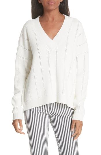 Women's Derek Lam 10 Crosby Lattice Pointelle Sweater - Ivory