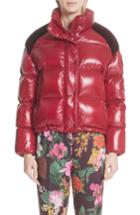 Women's Moncler Genius By Moncler Chouette Velvet Trim Down Puffer Coat - Red
