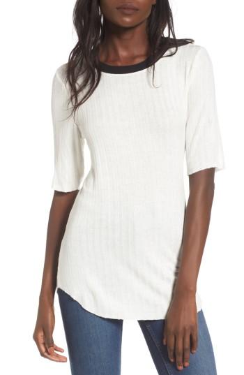 Women's Love, Fire Knit Ringer Tee - White