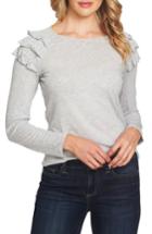 Women's Cece Tiered Ruffle Shoulder Cotton Blend Tee - Grey