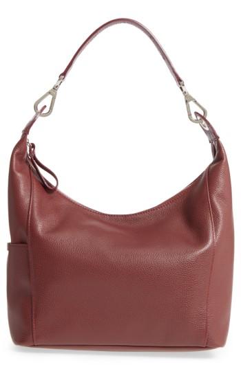 Longchamp 'le Foulonne' Leather Hobo Bag - Red
