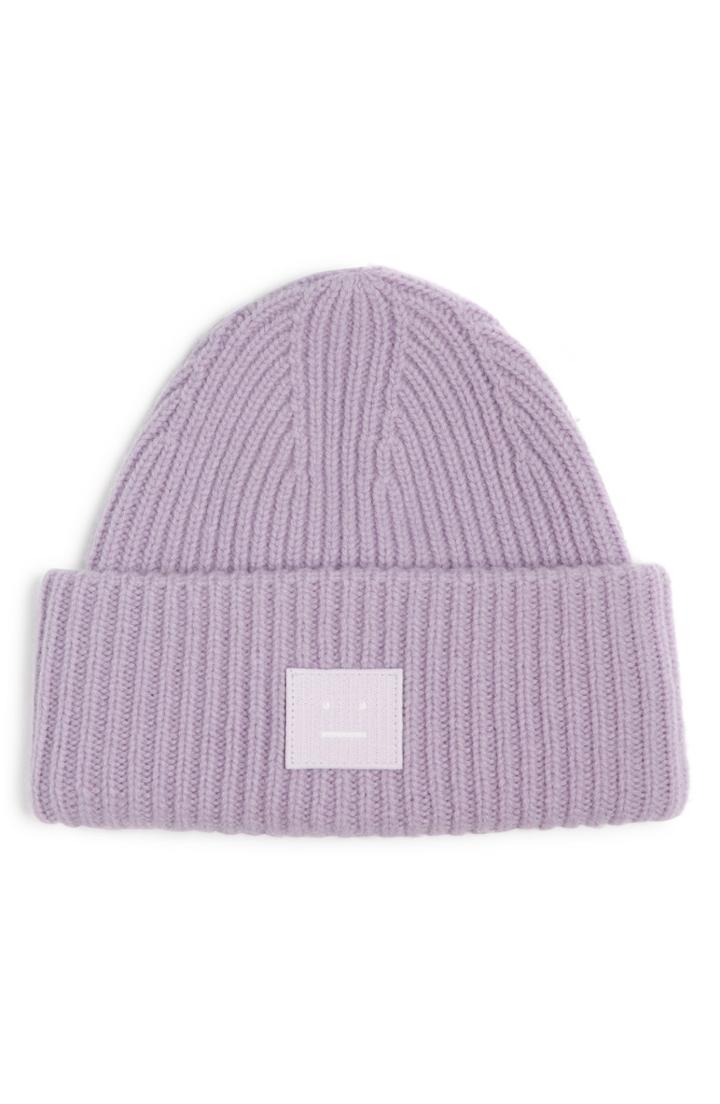 Women's Acne Studios Pansy Rib Knit Beanie - Purple