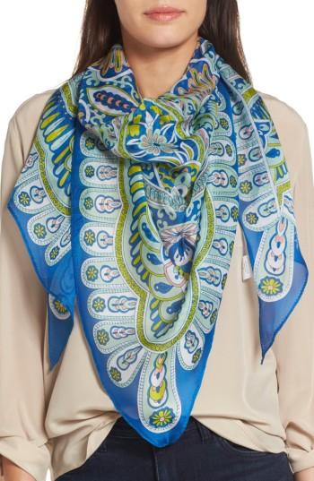 Women's Echo Baracoa Silk Triangle Scarf, Size - Blue
