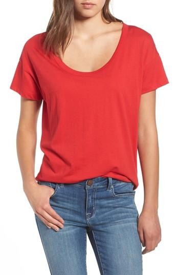 Women's Bp. Relaxed Cotton Blend Tee, Size - Red