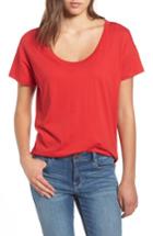 Women's Bp. Relaxed Cotton Blend Tee, Size - Red