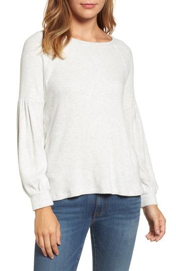 Women's Velvet By Graham & Spencer Billow Sleeve Ribbed Top - Ivory