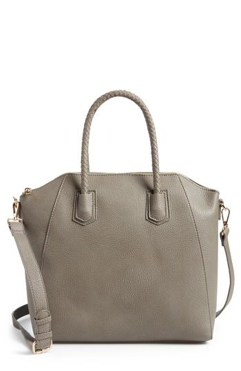 Sole Society Giada Braided Faux Leather Satchel - Grey