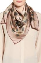 Women's Valentino Mariposa Garden Silk Scarf, Size - Pink