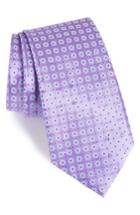 Men's Ermenegildo Zegna Neat Geometric Silk Tie, Size - Purple
