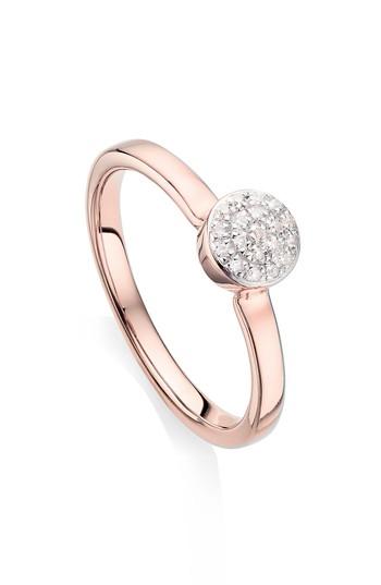 Women's Monica Vinader Fiji Mini Diamond Button Stack Ring