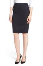 Women's Boss Vimahina Monostripe Stretch Wool Suit Skirt - Blue