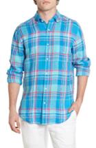 Men's Vineyard Vines Bowline Plaid Murray Classic Fit Linen Sport Shirt - Blue