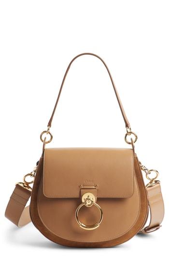 Chloe Medium Tess Calfskin Leather Shoulder Bag - Brown