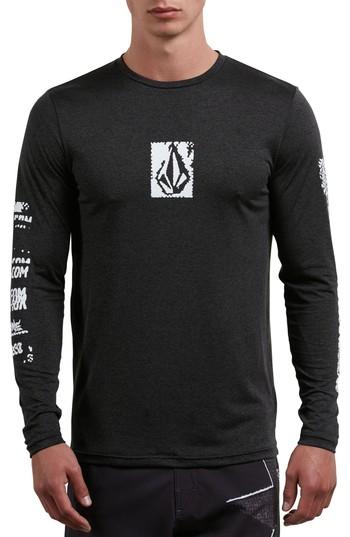 Men's Volcom Lido Pixel Graphic Long Sleeve T-shirt - Black