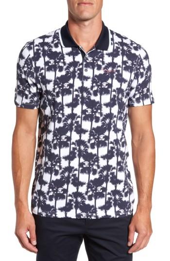 Men's Ted Baker London Palm Print Polo (l) - White