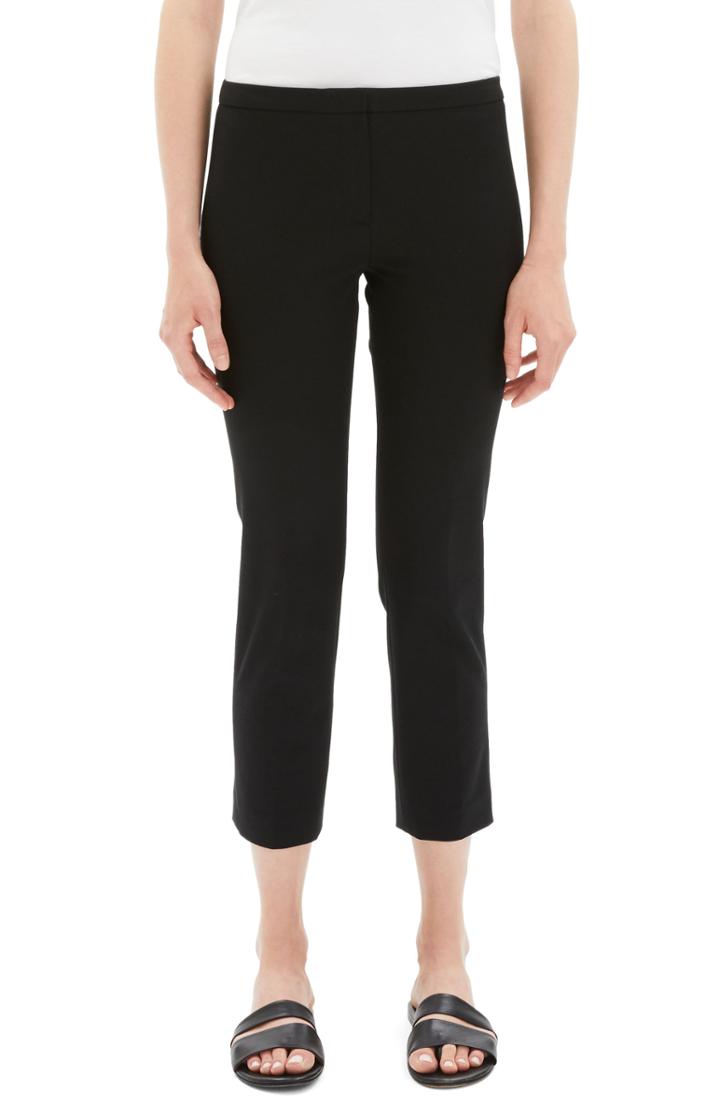 Women's Theory Classic Stretch Cotton Skinny Pants - Black