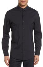 Men's Calibrate Trim Fit Stretch Woven Sport Shirt - Burgundy