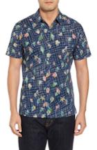 Men's Tori Richard Catch All Print Sport Shirt - Blue