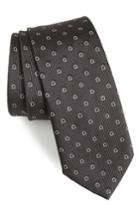 Men's Salvatore Ferragamo Fabrian Print Silk Tie, Size - Grey